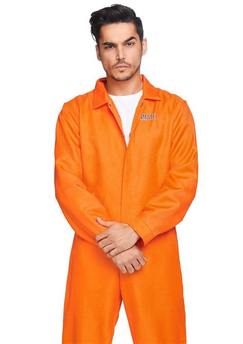 Orange Prison Jumpsuit Men Halloween Costume Leg Avenue