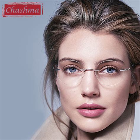 Chashma Titanium Rimless Eyeglasses Ultra Light Myopia Round Vintage Glasses Optical Frame For
