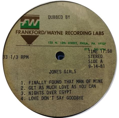 The Jones Girls Get As Much Love As You Can 1981 Acetate Discogs