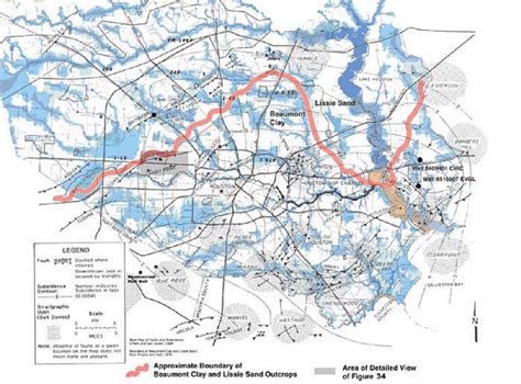 Yr And 500 Yr Floodplain Map For Harris County W Known Faults Data