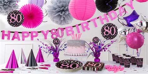Pink Sparkling Celebration 80th Birthday Party Supplies Party City