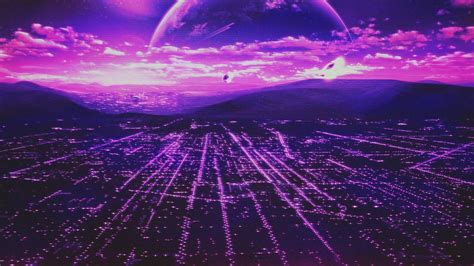 Retro Style Scanlines City Planet Wallpapers Hd Desktop And Mobile