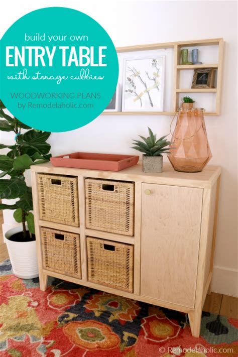 Diy Entry Table With Cubby Storage Remodelaholic