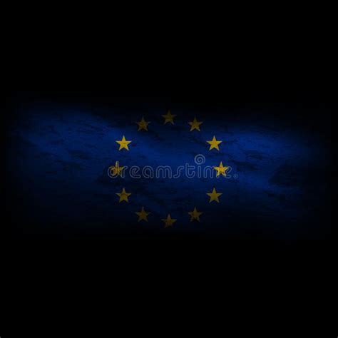 Europe Union Flag Textile Black Grunge Stock Illustration