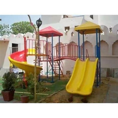 Red Fibreglass Outdoor Frp Playground Slide For Kids Age Group 7 Yr