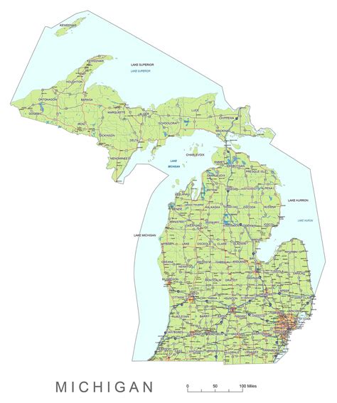 Michigan State Vector Road Map Your Vector