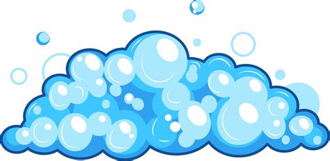 Cartoon Soap Foam With Bubbles Light Blue Suds Of Bath Shampoo Shaving Mousse 19898444 Png