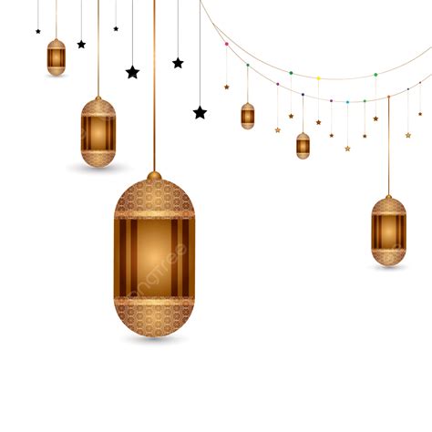 Eid Mubarak Ramadan Vector Art Png Ramadan Lantern Luxury Gold Lamp