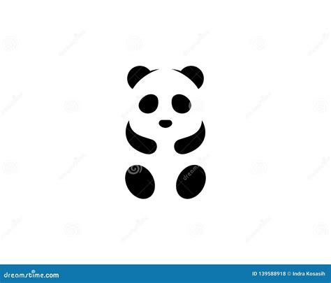 Cute Panda Logo Template Vector Icon Illustration Stock Vector
