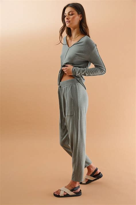 Chloe Knit Lounge Pant Rosemary In 2022 Sporty Outfits Lounge