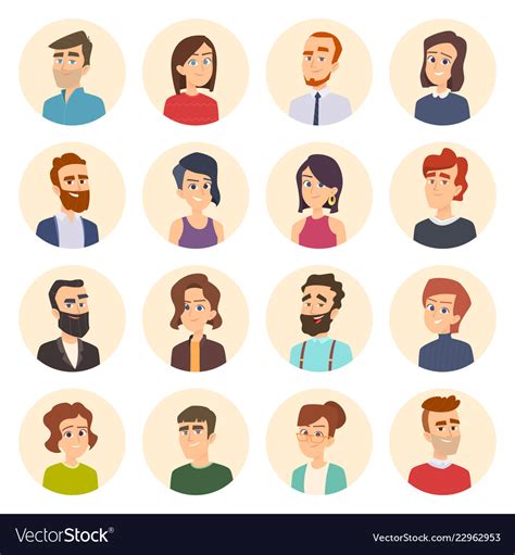 Business Avatars Colored Web Pictures Of Male Vector Image