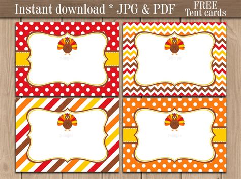 Thanksgiving Food Labels Printable Thanksgiving Tent Cards Etsy
