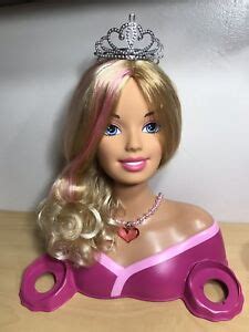 Barbie Deluxe Blonde Pink Streak Styling Head Doll Accessories Just Play Ebay