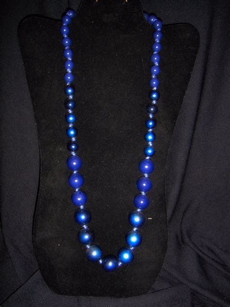 Navy Blue Bead Necklace From Alm Fashionista Beaded Necklace Blue