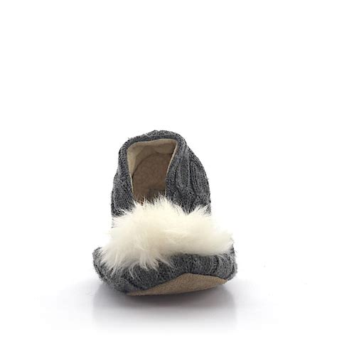 Ugg Fur Foldable Ballerina Slippers Andi Knitted Gray Puschel Lyst
