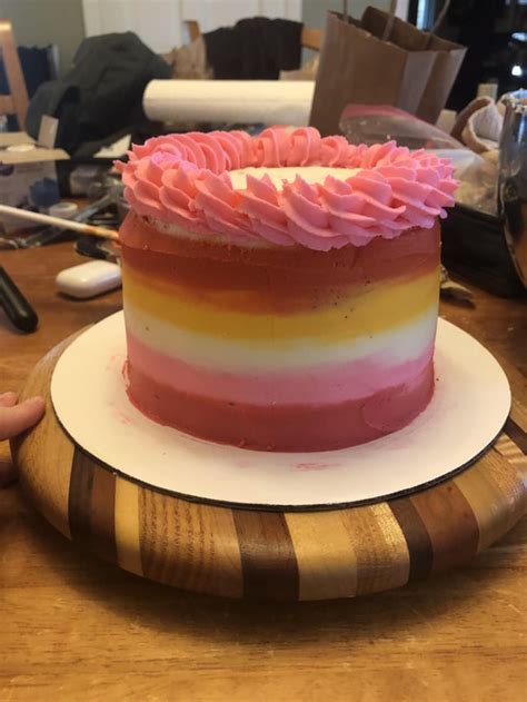 Baked Myself A Lesbian Pride Flag Cake Just For Fun Baking