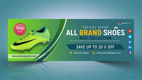 Shoes Advertising Modern Web Banner Design Template Free Psd