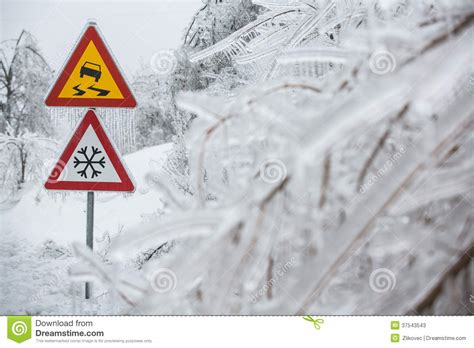 Dangerous And Icy Road Stock Image Image Of Disaster 37543543