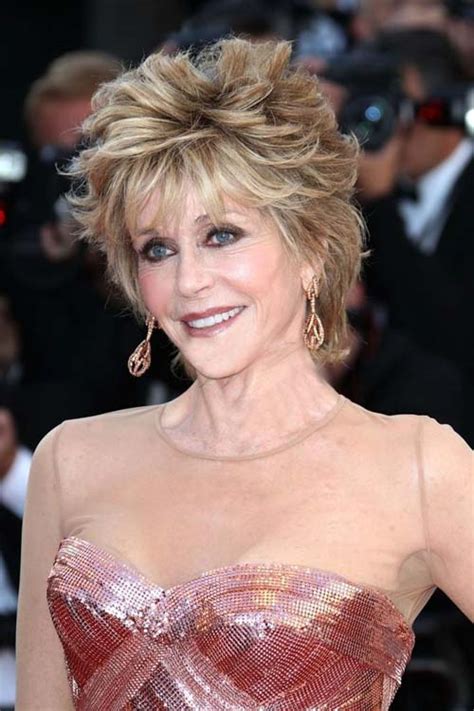 When you color your hair brown, gray roots show up quickly. 20 Spectacular Jane Fonda Hairstyles