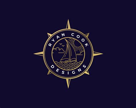 Sailing Boat Logo Nautical Branding Design Compass Logo Etsy