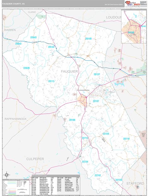 Fauquier County Va Wall Map Premium Style By Marketmaps