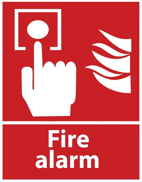 Fire Alarm Sign With Pictogram Fire Signs Zing