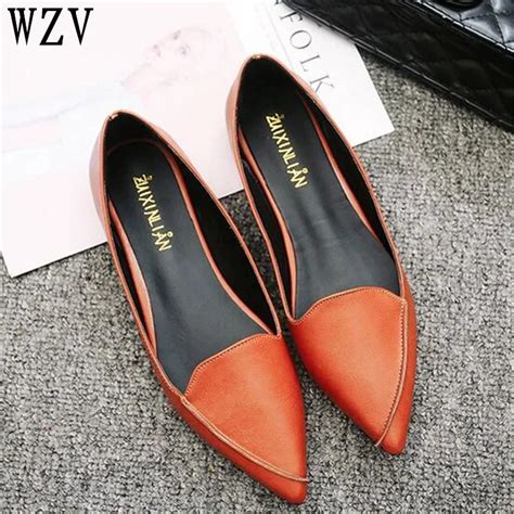 2018 Women Fashion Spring Ladies Pointed Toe Flat Shoes Ballet Shallow