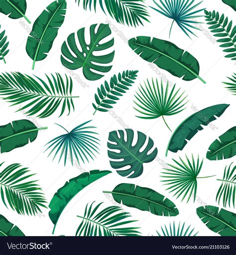 Tropical Leaves Seamless Pattern Royalty Free Vector Image