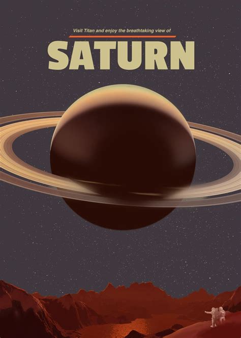 Saturn Poster By Mr Jackpots Displate Retro Space Posters Space