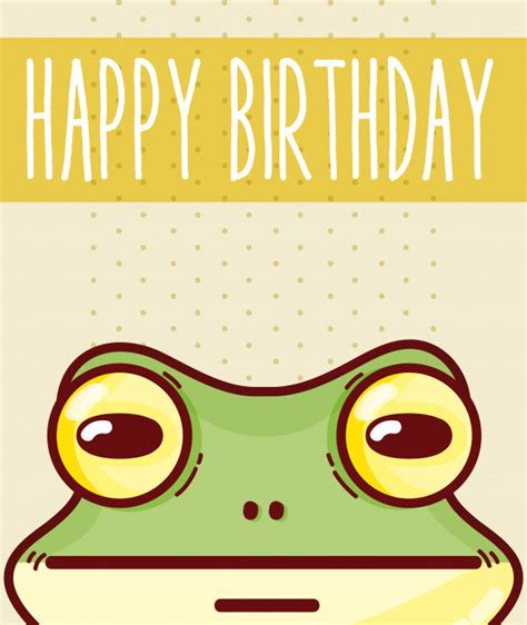 A sweet birthday ecard with a frog jumping on water lilies across the pond. Premium Vector | Happy birthday card with frog cartoon vector illustration graphic design