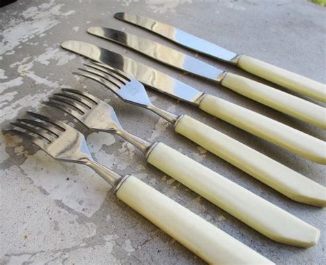 Vintage Cutlery Bakelite Handles Russian Flatware Knives Etsy