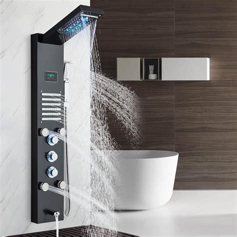 Buy AlenArt Shower Panel Tower System 6 Function Shower Panel LED