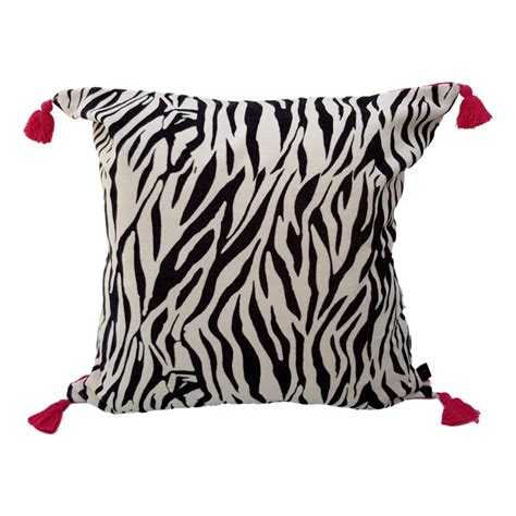 stunning zebra print velvet cushion by ragged rose