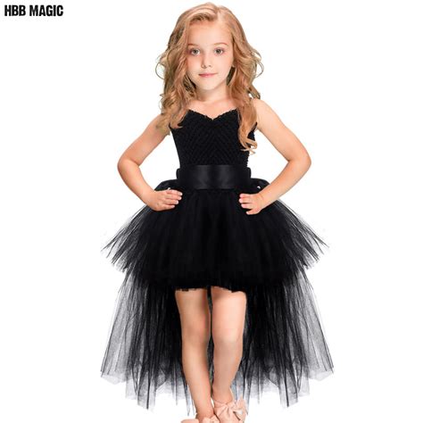 Buy Black Girls Tutu Dress Tulle V Neck Train Girl