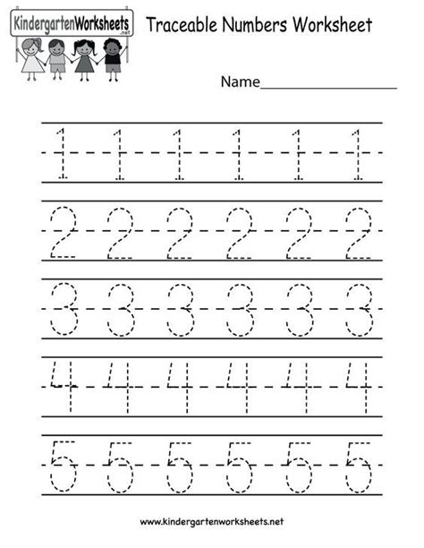 With this worksheet, your child will get great fine motor practice by coloring in the apples, tracing the letter a and then writing some a's on her own. Kindergarten Traceable Numbers Worksheet Printable ...