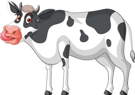 Vaca Lechera Sacando La Lengua Personaje De Dibujos Animados