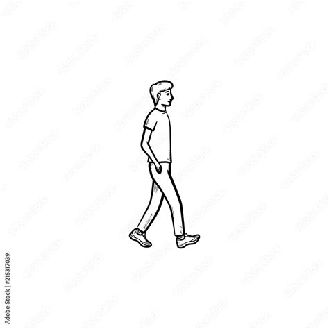 Walking Person Hand Drawn Outline Doodle Icon Pedestrian Recreation