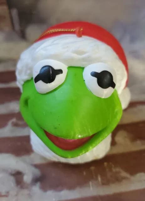 Vtg Muppets Jim Henson Sesame Street Kermit Frog Christmas Ornament 12