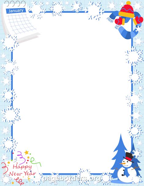 January Border Clip Art Page And Vector Graphics Clipartix