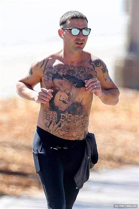 Shia Labeouf Shirtless Tattooed Body Photos Nude Male Celeb