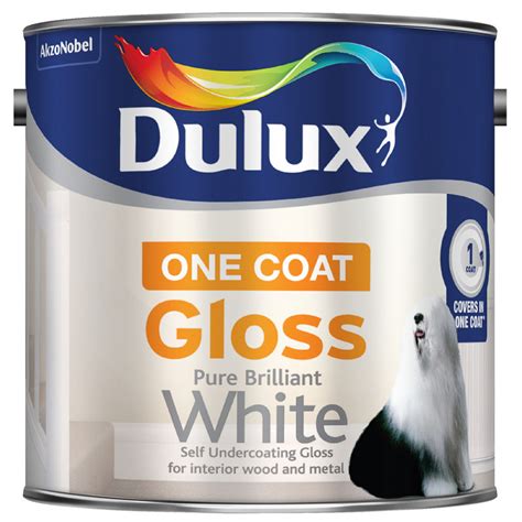 Dulux One Coat Gloss Paint Pure Brilliant White 25l Painting
