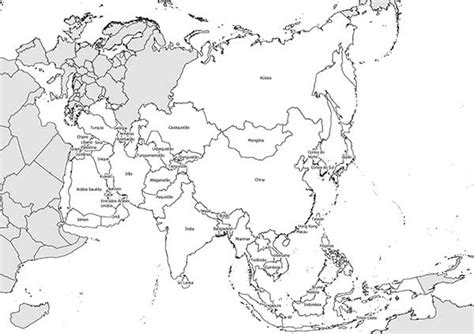 Desenhos Do Mapa Da Sia Para Imprimir E Colorir Pintar