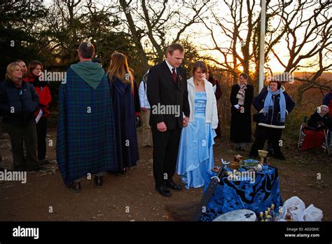 Pagan Handfasting Wedding Ceremony In Wales Uk Stock Photo Alamy