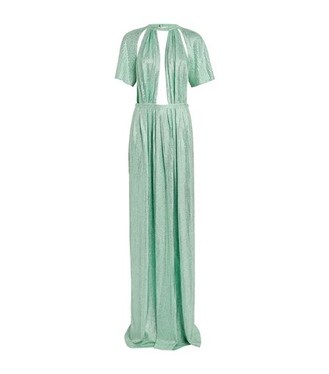 Womens Area Nyc Green Crystal Embellished Gown Harrods Uk