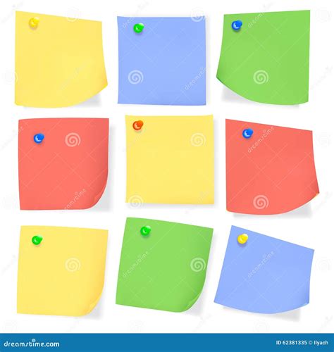 Sticky Paper Note With Color Pins Stock Vector Illustration Of Pinned