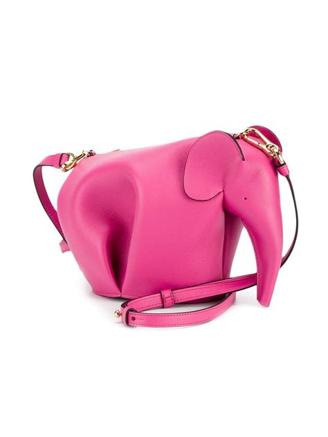 Loewe Leather Elephant Mini Bag In Pink And Purple Pink Lyst