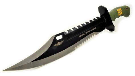 Massive Marine Force Recon Black Bowie Combat Fighter Survival Knife W