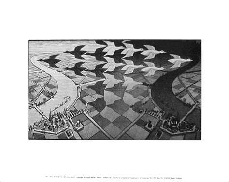 Day And Night 1938 By Maurits Cornelis Escher 1898 1972 Netherlands