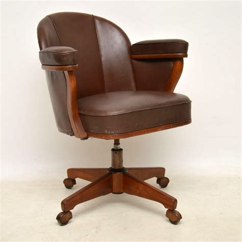 1960s Vintage Danish Leather And Teak Desk Chair Retrospective