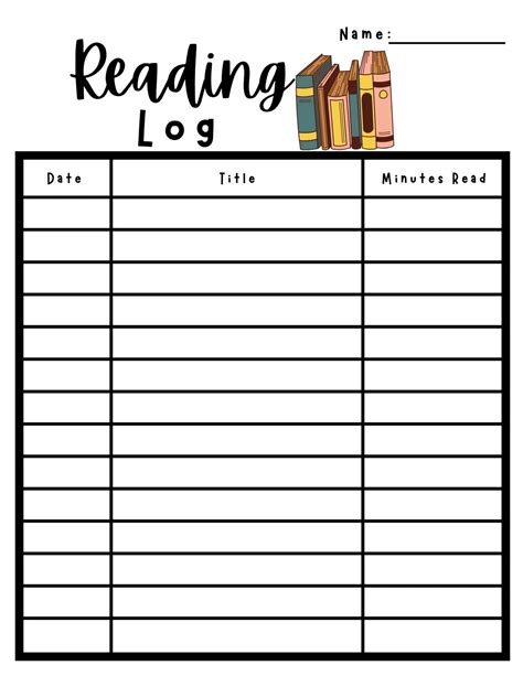 Reading Log Templates For Students And Kids